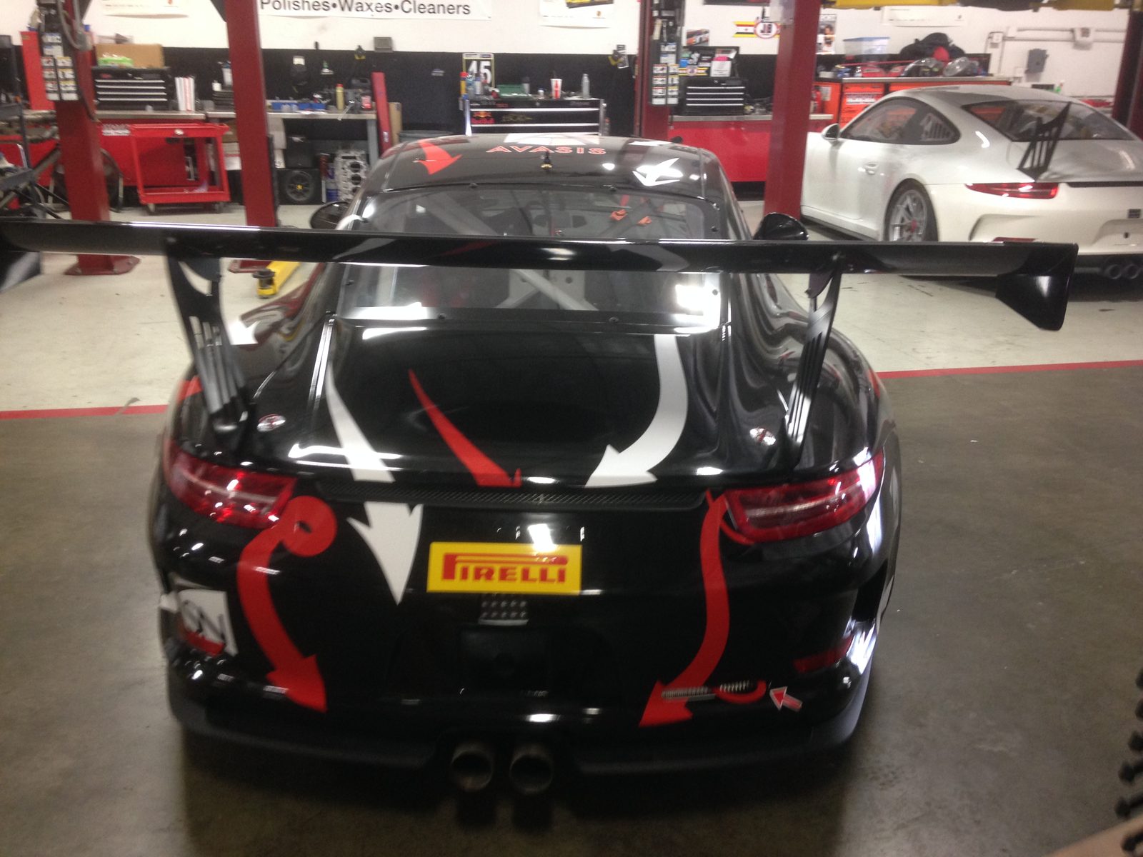 Porsche GT3 Cup race car, rear wing
