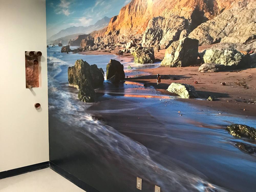 Coastal cliffs wall mural installed by Molina Graphic Installations